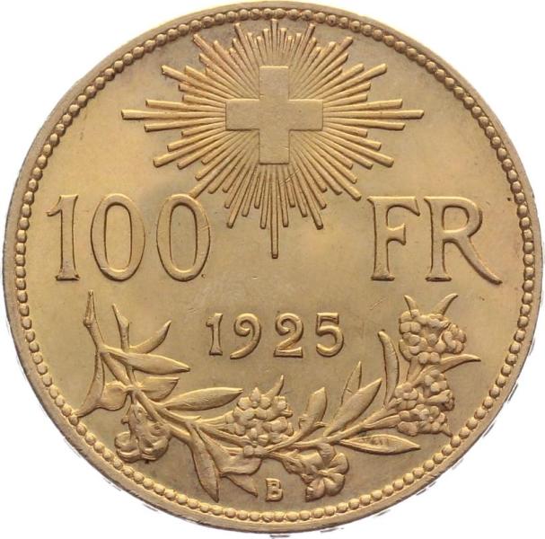 100 Franken 1925 B | Vreneli, Rarität